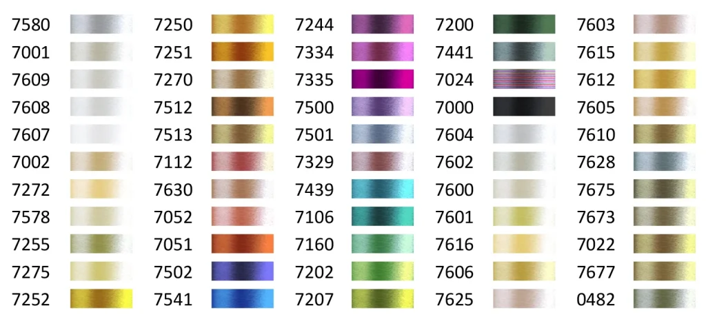 Metallic Thread Chart Updated